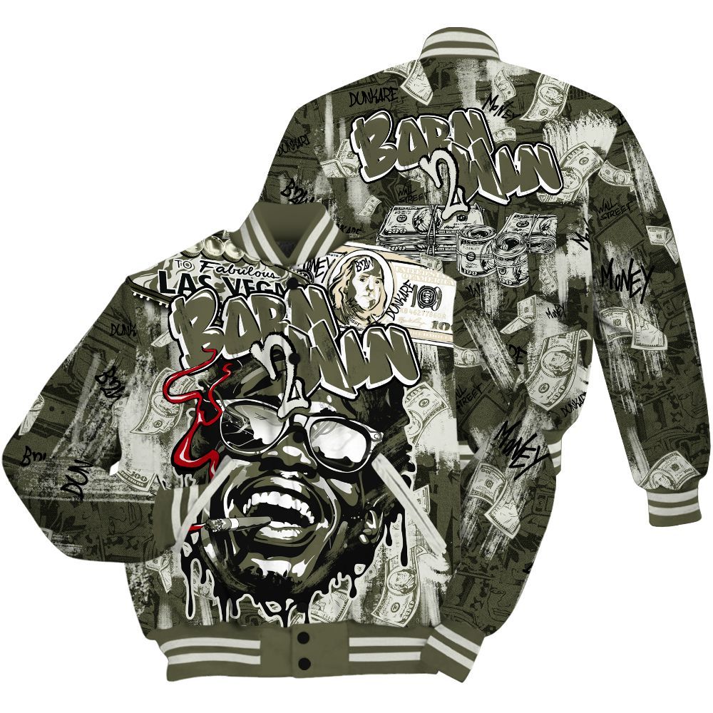 Varsity Jacket To Match Travis Scott Low OG Medium Olive 1s Shirt, Born To Win Money All Over Print