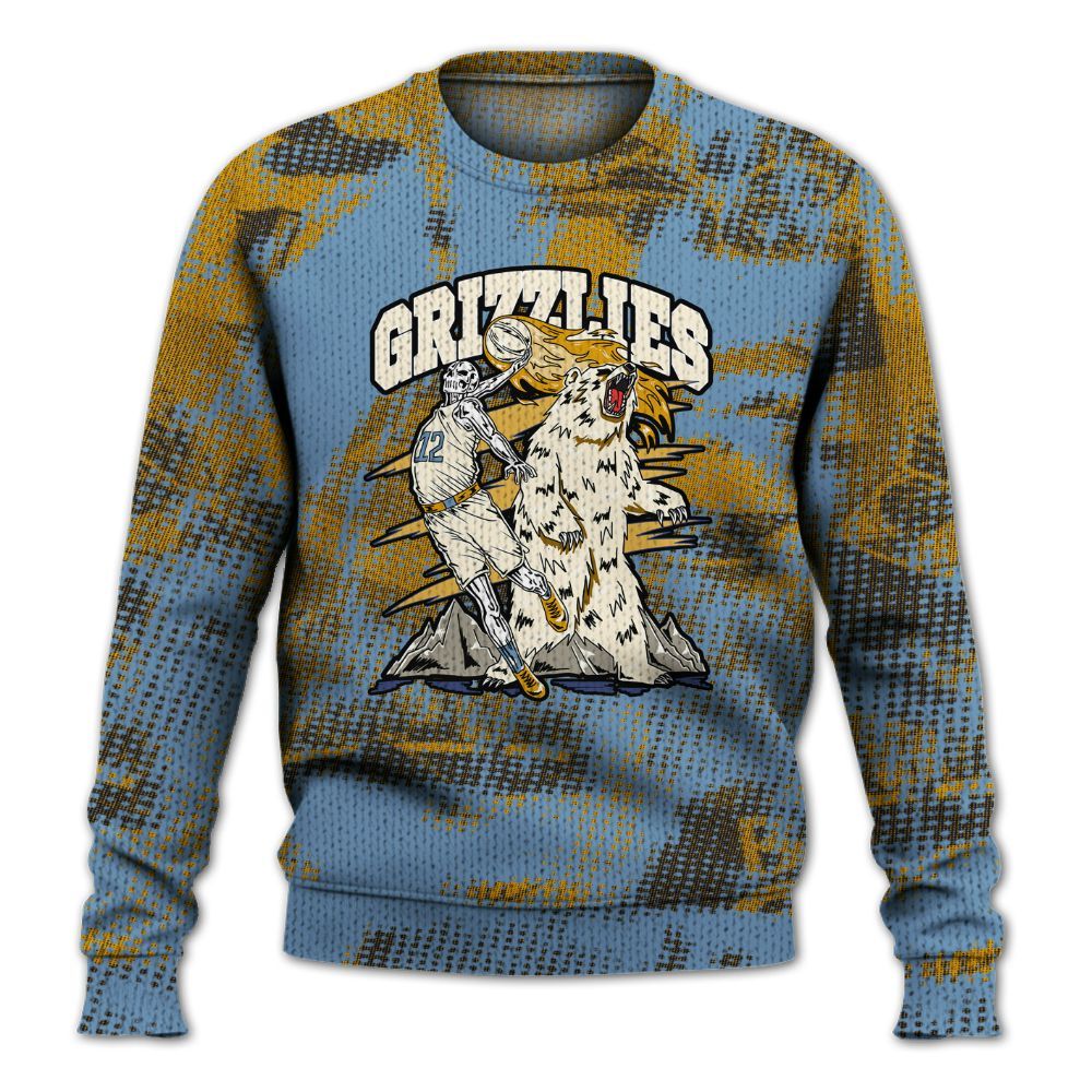 Knitted Sweater To Match High OG First In Flight 1s - Grizzly Bear Skeleton Brown Sugar