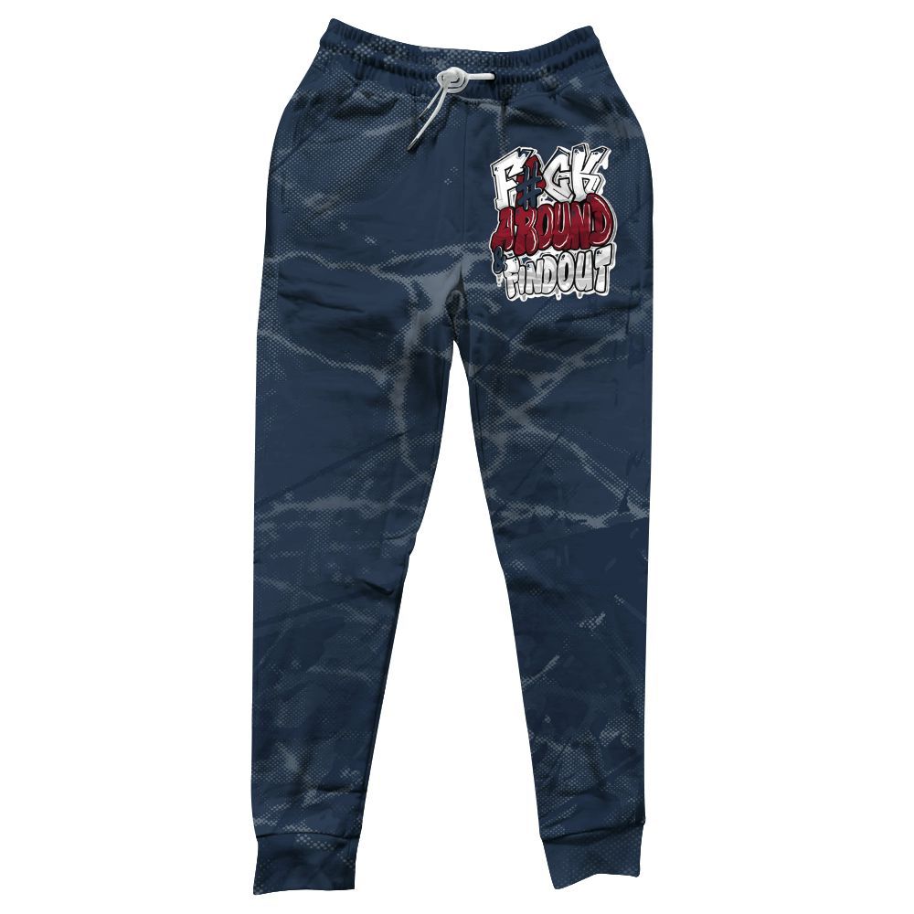 Sweatpant To Match White Midnight Navy 6s - F Around Find Out Graphic Profound All Over Print