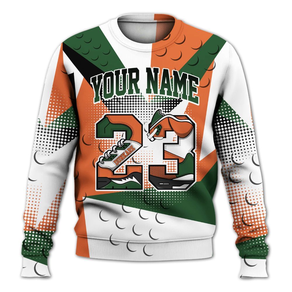 Sweatshirt To Match Low Miami 5s - Poly Custom Name Number 23 5s All Over Print