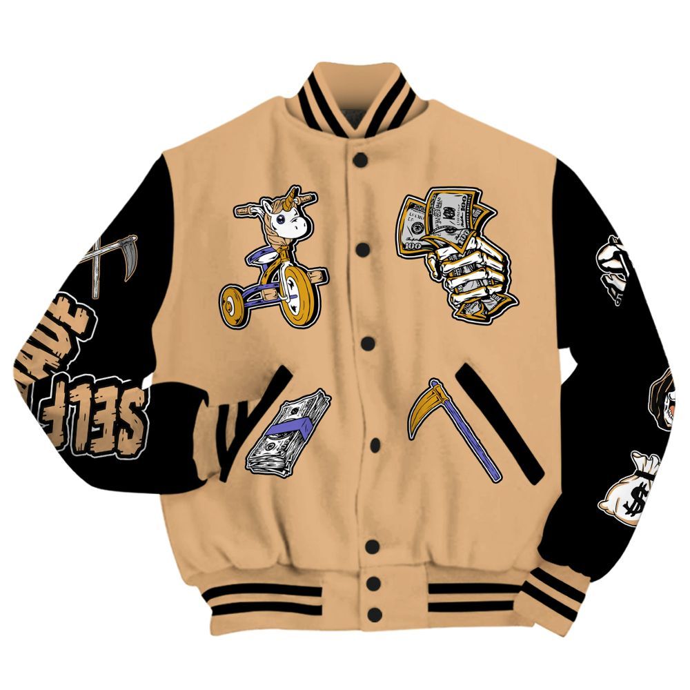 Varsity Jacket To Match SE Afrobeats 7s - Self Make Skeleton All Over Print