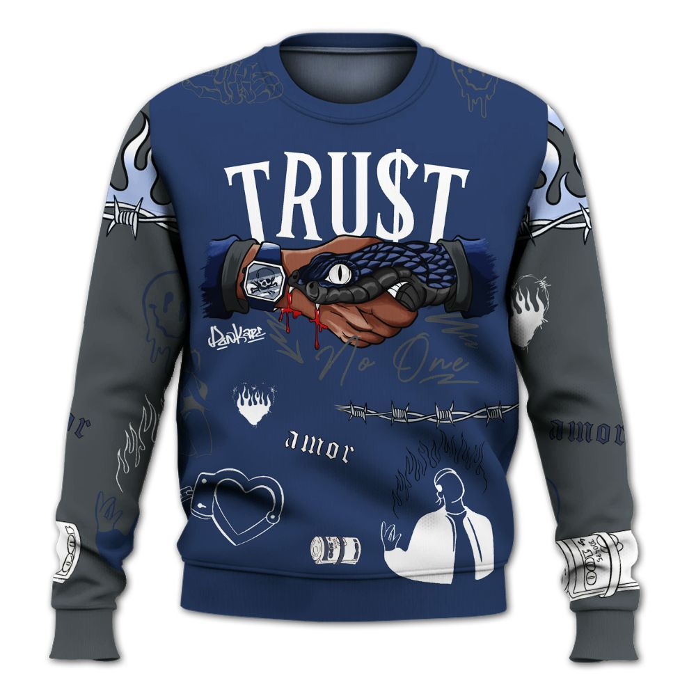 Sweatshirt To Match Retro Flint 13s - Snake Trust No One All Over Print