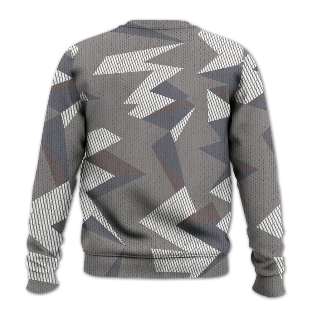 Knitted Sweater To Match Cool Grey 11s - Geometric Camouflage Pattern