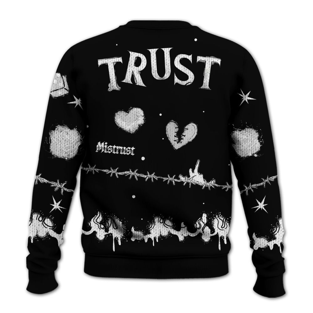 Knitted Sweater To Match Black Chrome 6s - Trust No One Snake-Bite Doodle Crayon