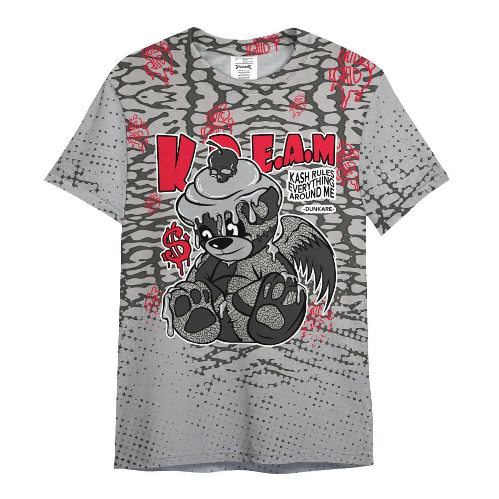 Shirt To Match Black Cement 3s - Loot Bear Unique Drip All Over Print