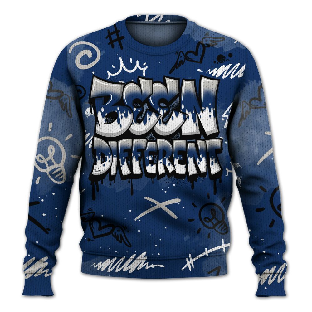 Knitted Sweater To Match High OG Deep Royal Blue 1s - Drip Been Di2ferent