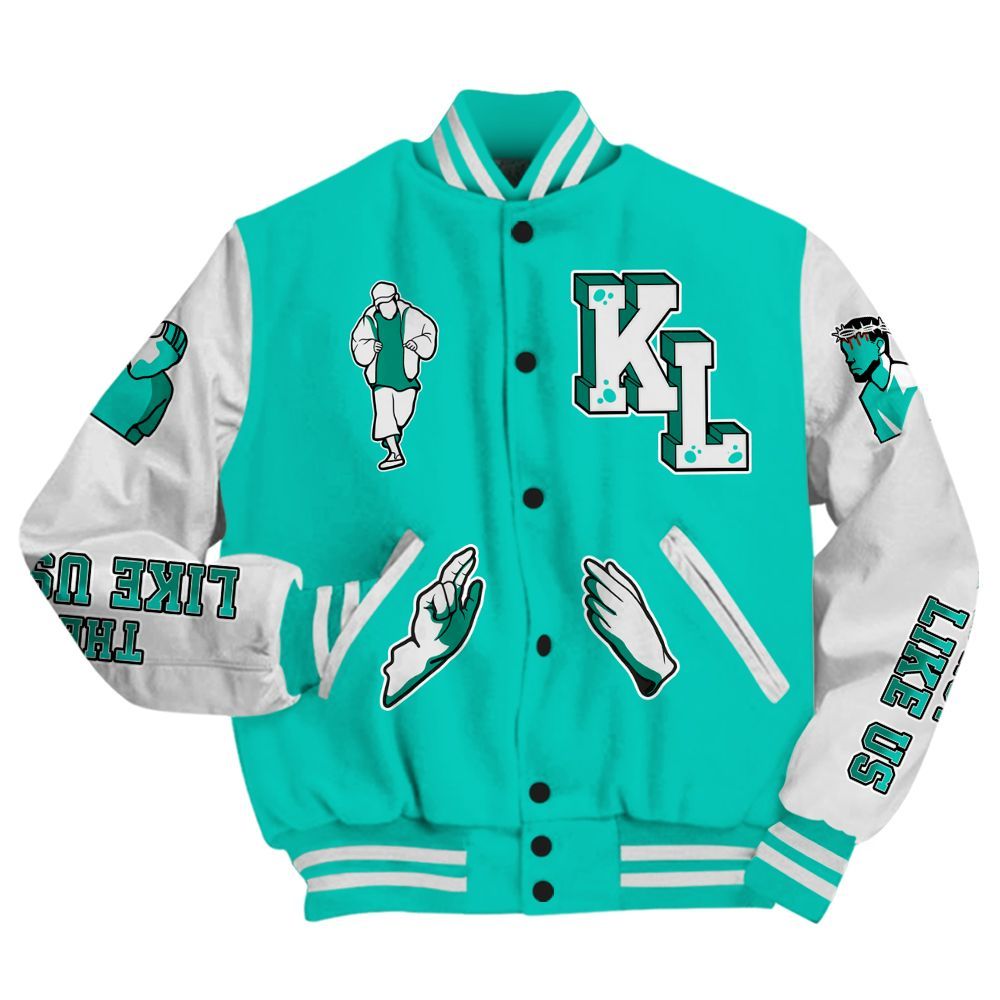 Varsity Jacket To Match Dunk Low Clear Jade - Dislike Us Graphic All Over Print