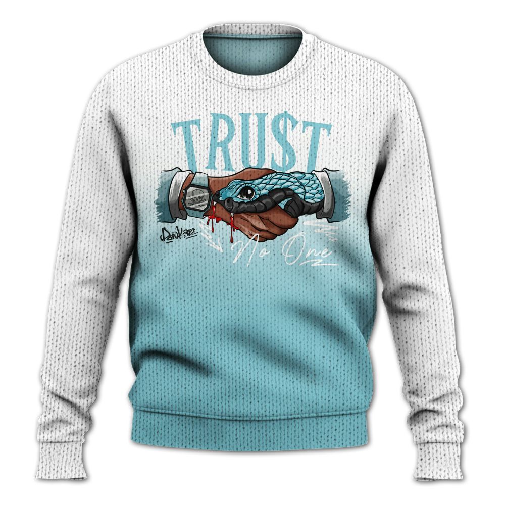 Knitted Sweater To Match Low Legend Blue 11s - Snake Trust No One Drip