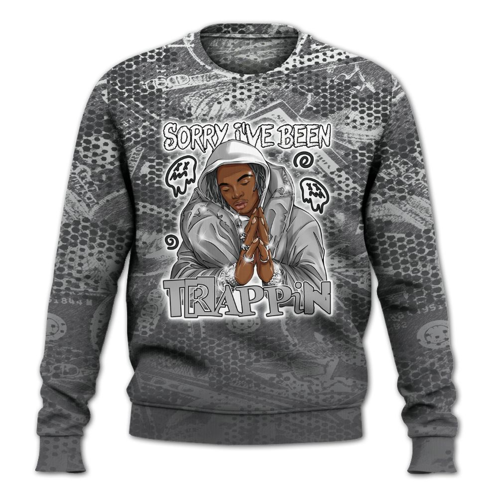 Sweatshirt To Match White Thunder 4s - Trappin' Banknote All Over Print