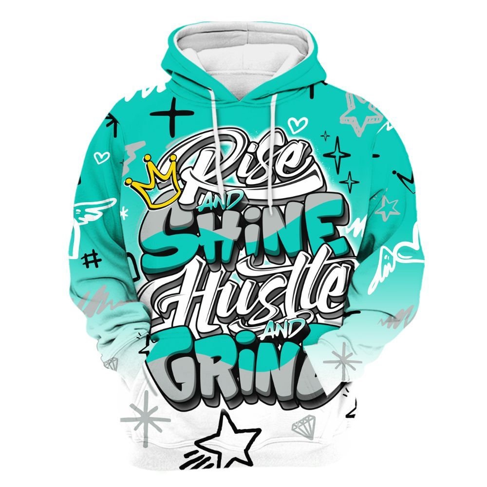 Hoodie To Match Air Max 95 Dark Tiffany - Rise Shine Hustle Grind All Over Print