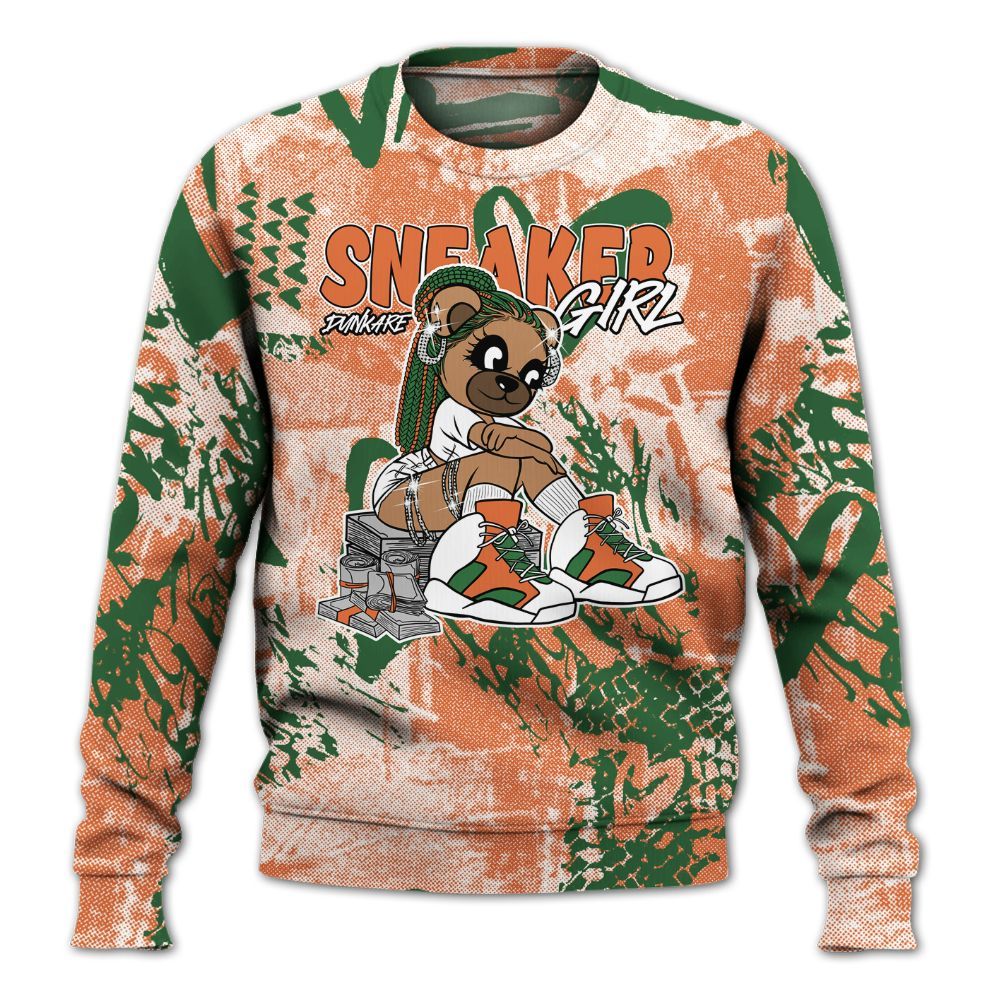 Sweatshirt To Match Low Miami 5s - Sneaker Girl Bear Heart Grunge All Over Print