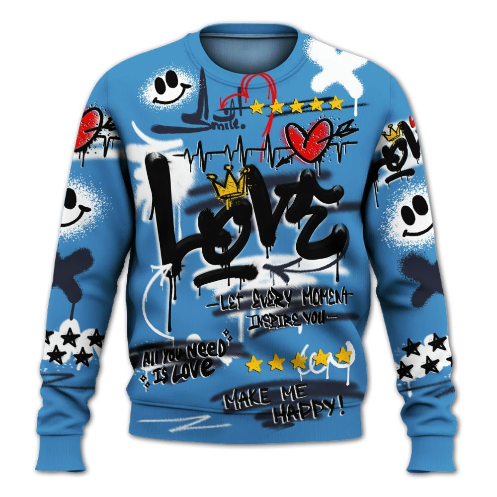 Dunkare Low OG Obsidian 1s Shirt, Happy Love Beats Graffiti Streetwear All Over Print Unisex Sweatshirt