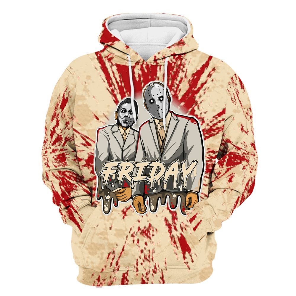 Hoodie To Match Dunk Low Strawberry Waffle - Friday Halloween Graphic Luxury All Over Print