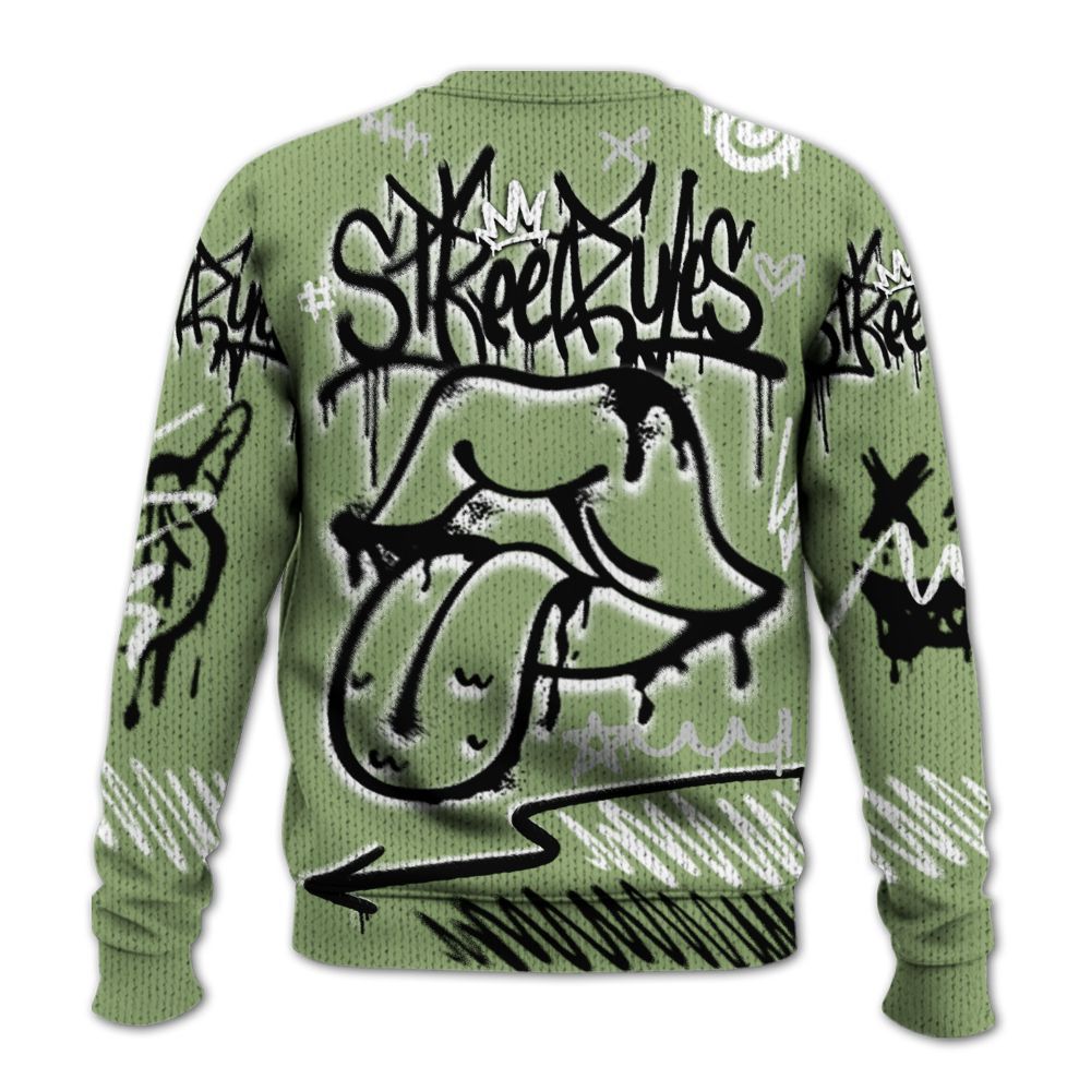 Knitted Sweater To Match Oil Green 4s - Break Rules Streetwear