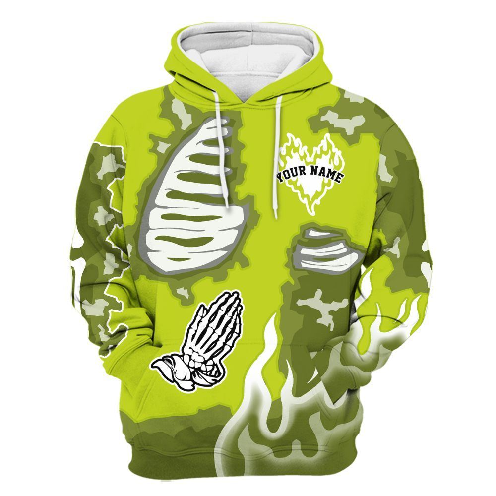 Hoodie To Match Bright Cactus 13s - Dislike Us Graphic Burning Custom Name All Over Print