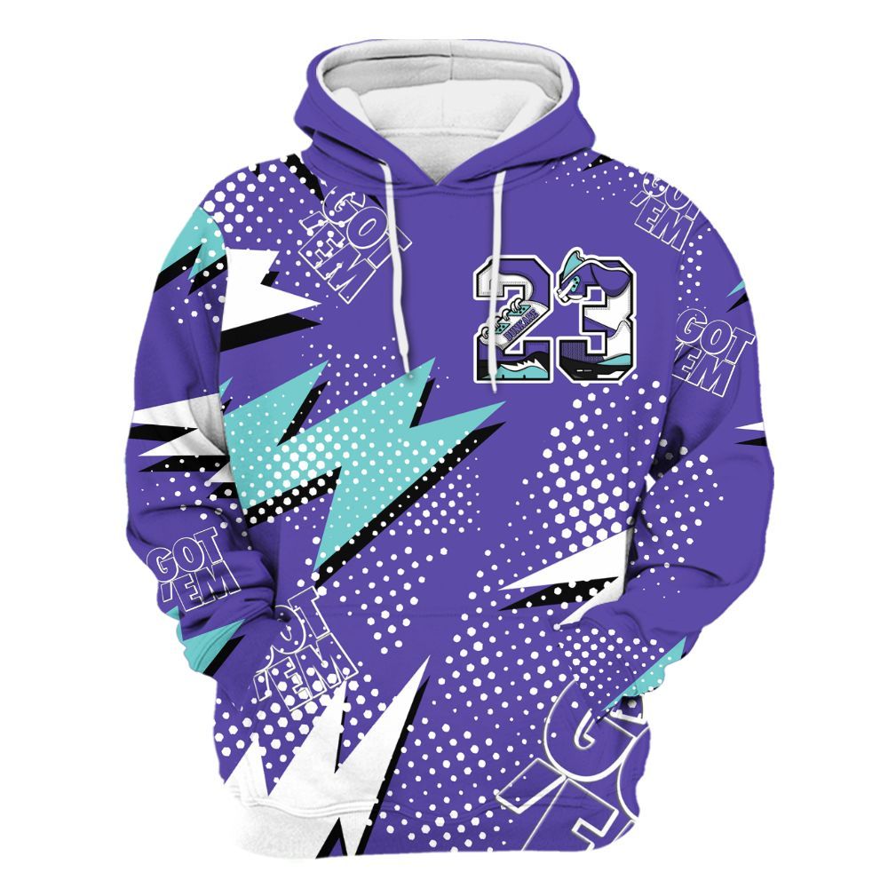 Hoodie To Match Low Hornets 1s - Custom Name Number 23 5s All Over Print