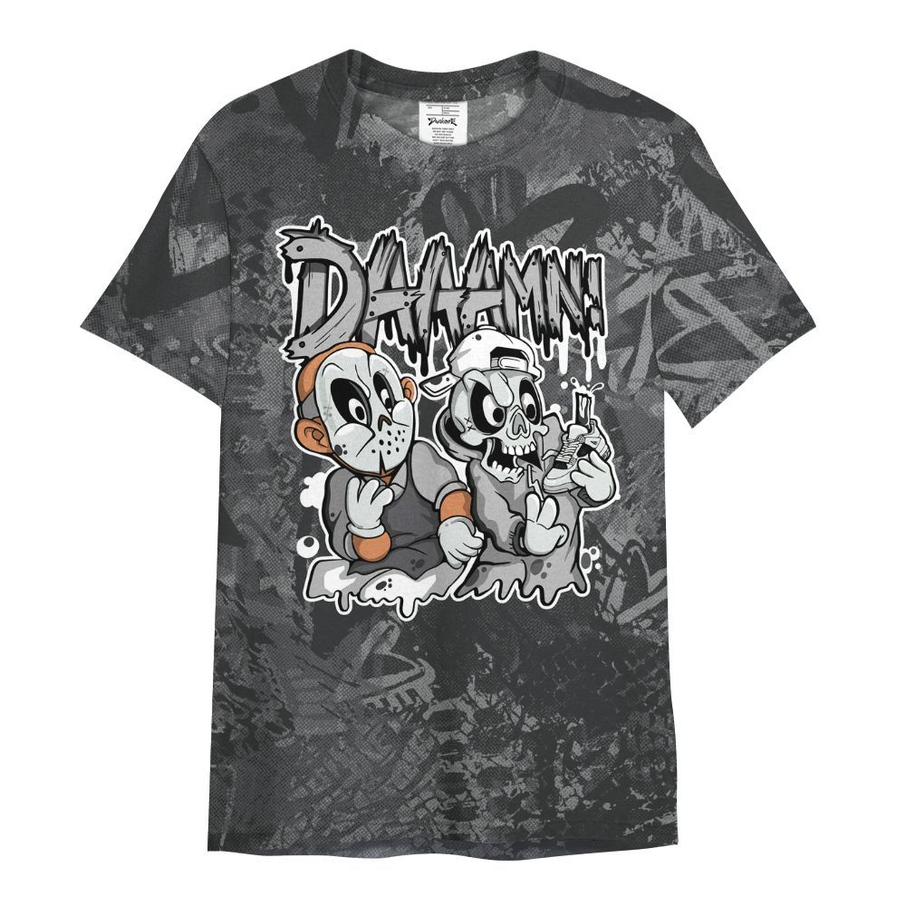 Shirt To Match White Thunder 4s - Damn Shoe Graphic Heart Grunge All Over Print