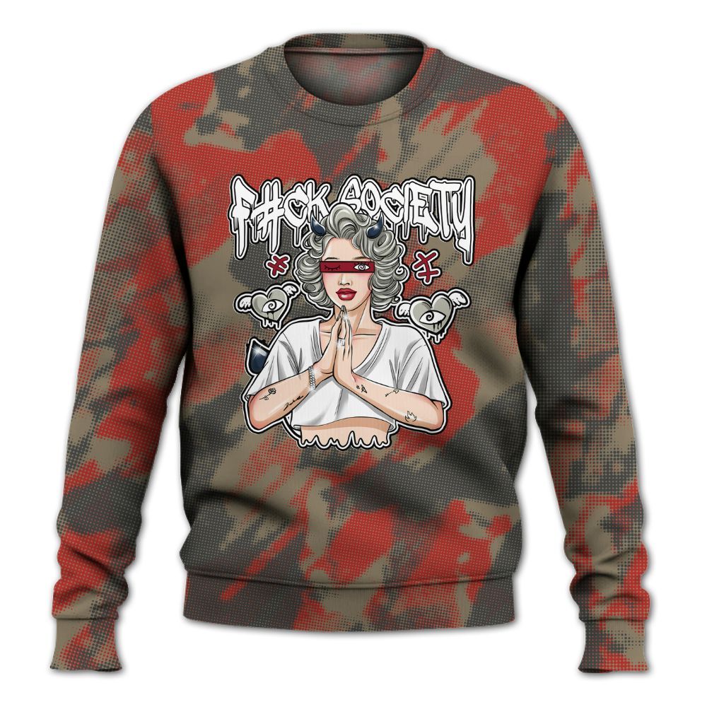 Sweatshirt To Match White Midnight Navy 6s - F#ck Xociety Halftone All Over Print