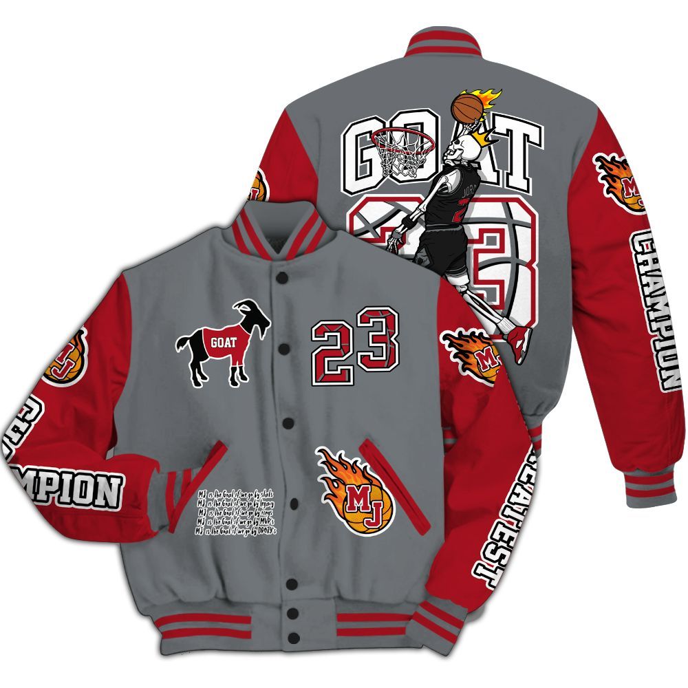 Varsity Jacket To Match Retro Fire Red 9s - 23 G.0.A.T Jump Up Basketball All Over Print