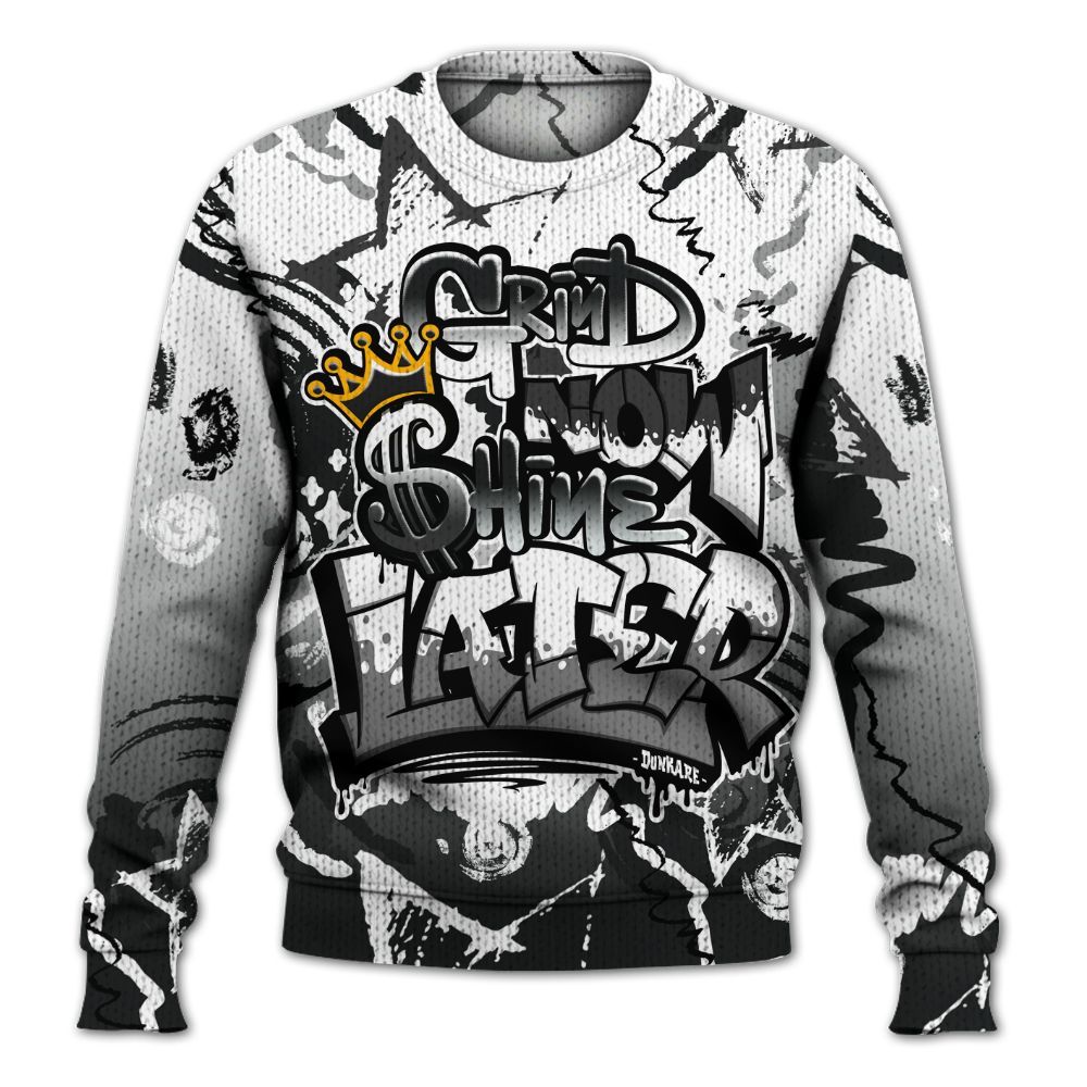 Knitted Sweater To Match Low 85 Metallic Black 1s - Grind Shine Later Drip