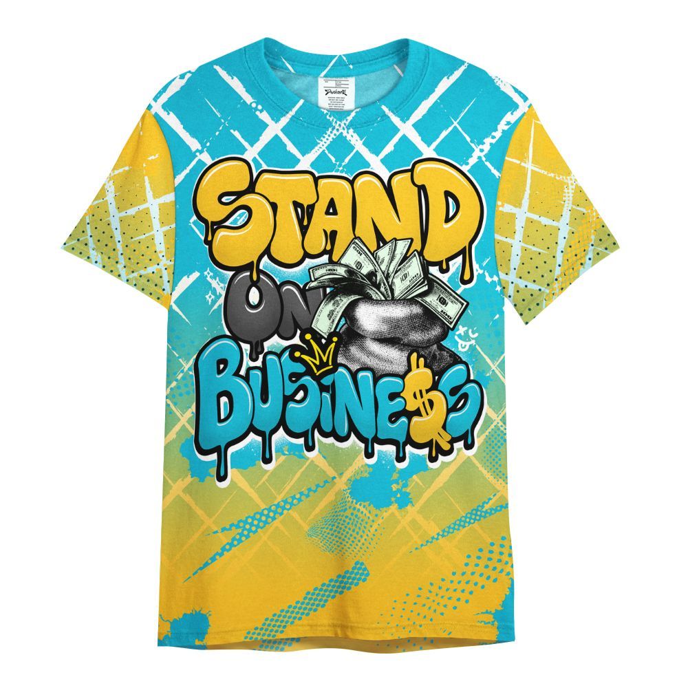 Shirt To Match Retro Aqua 5s - Halftone Stand Business Dripping All Over Print