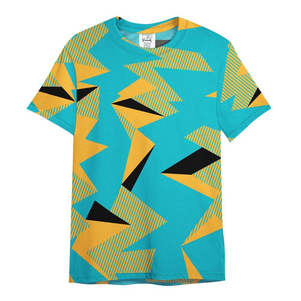 Shirt To Match Retro Aqua 5s - Geometric Camouflage Pattern All Over Print