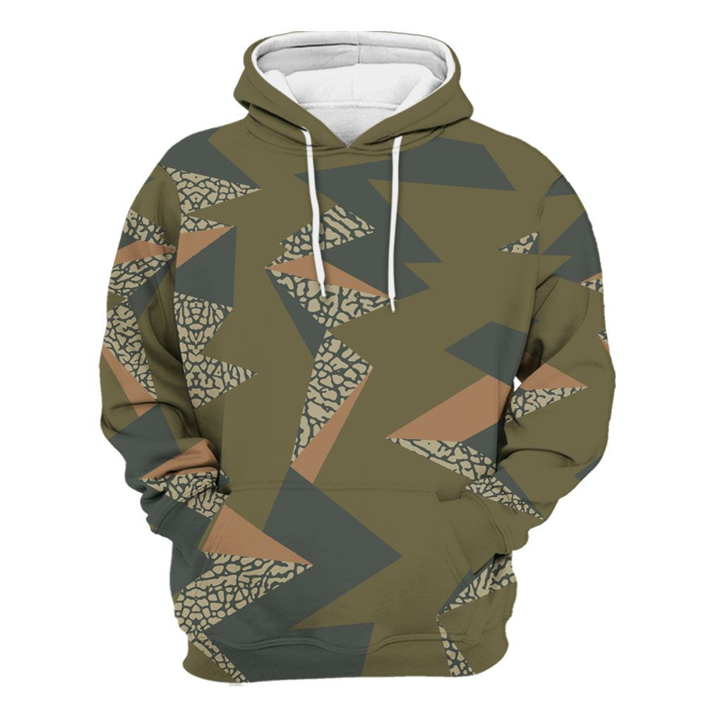 Hoodie To Match Retro Family Affair 3s - Geometric Camouflage Pattern All Over Print