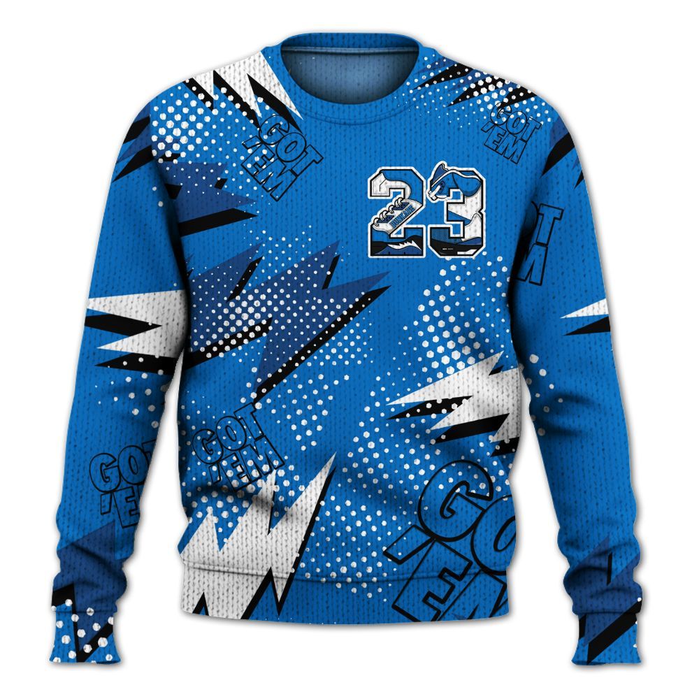 Knitted Sweater To Match Blueberry 12s - Custom Name Number 23 5s
