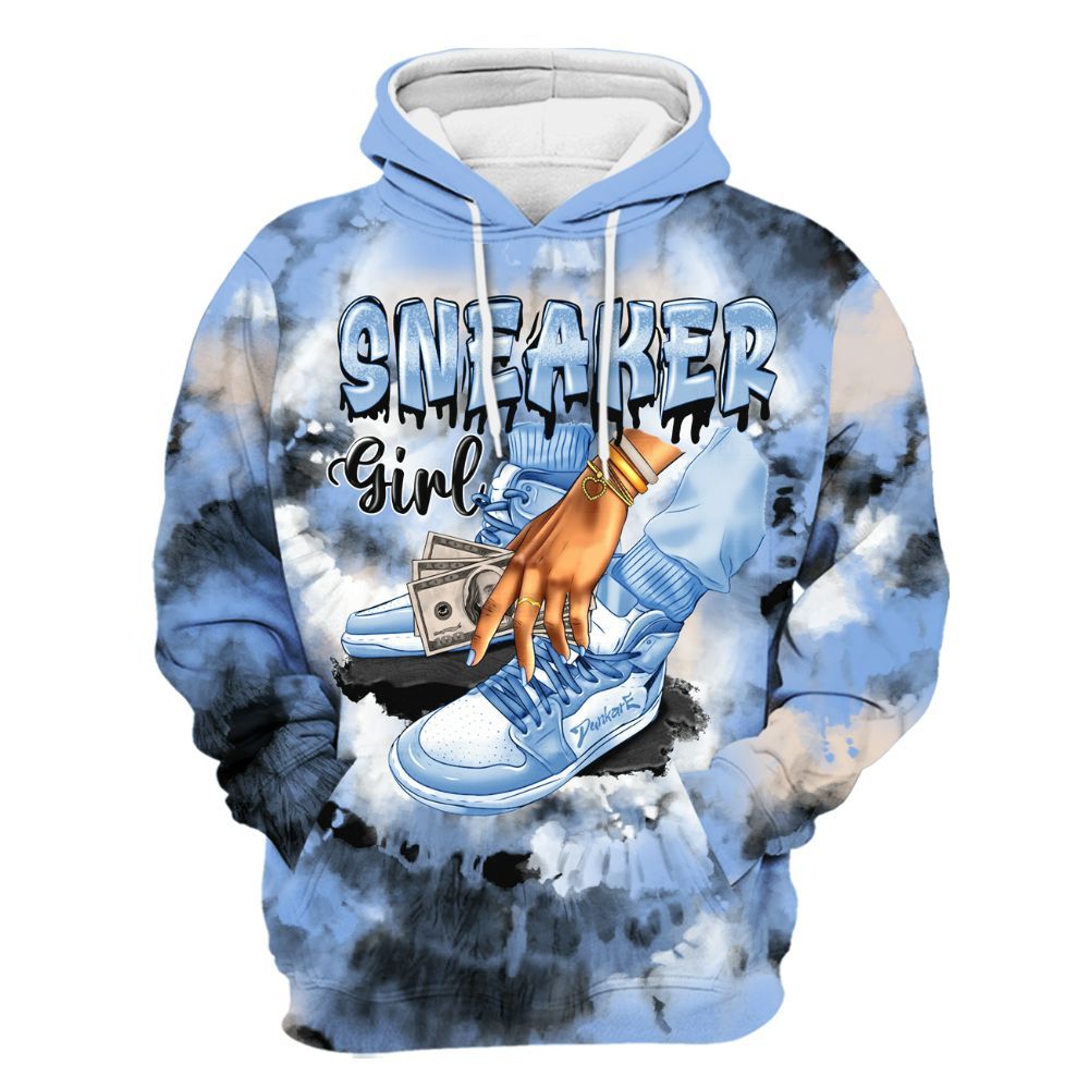 Hoodie To Match Air Max 1 Royal Pulse - SNEAKER Girl Money Drip Tie Dye All Over Print