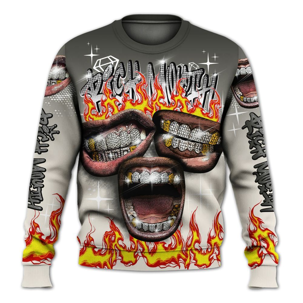 Sweatshirt To Match Air Max Plus Moonlight Swarovski - Rich Mouth Fire Rap Retro 90s All Over Print