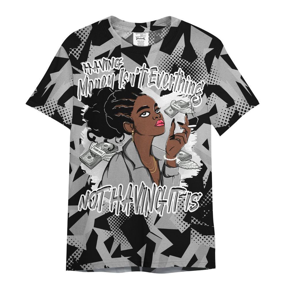 Shirt To Match Black Wolf Grey 12s - Having Money Isn't Everthing Retro All Over Print