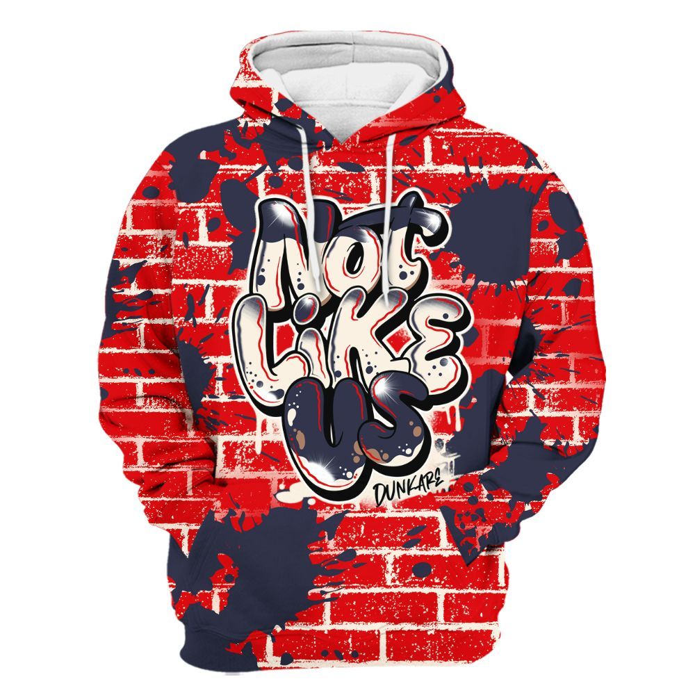 Hoodie To Match Low OG Howard University 1s - None Like Us Graphic Brick Art All Over Print