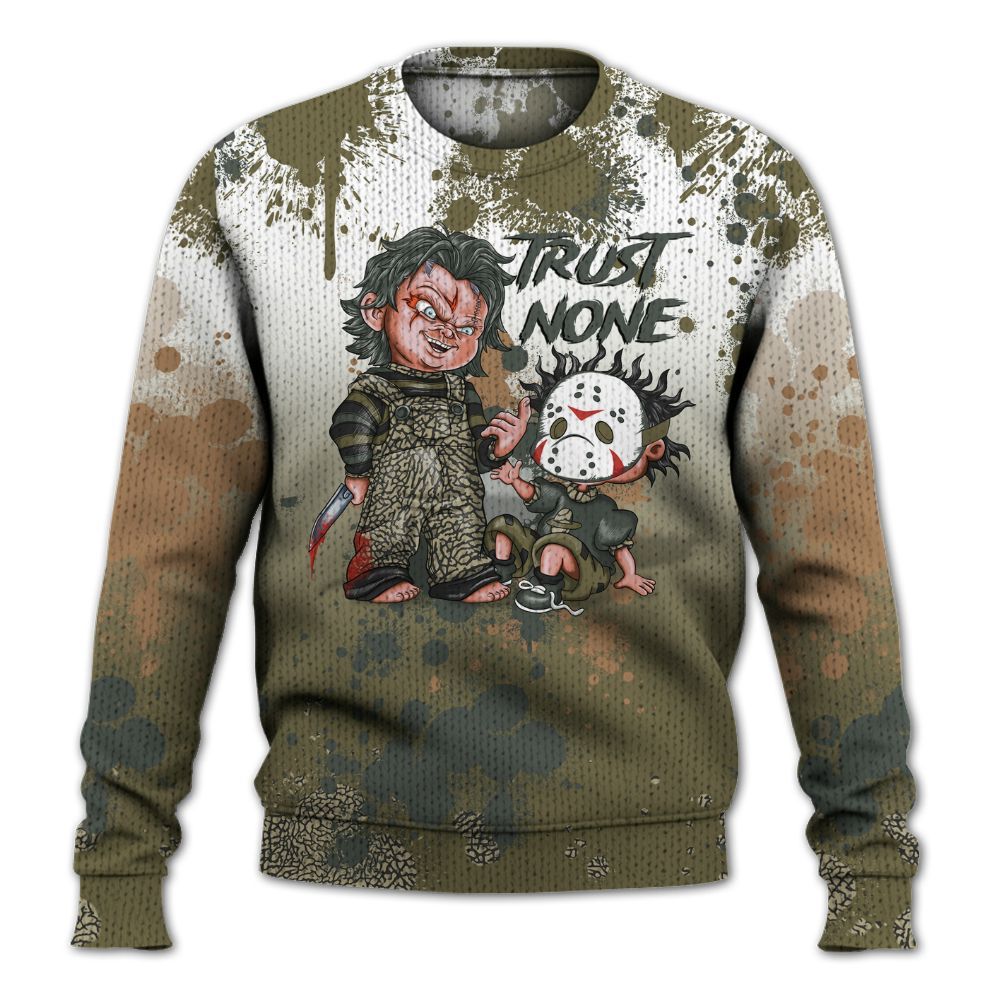 Sweater To Match Retro Family Affair 3s - Trust No One Scary Graphic