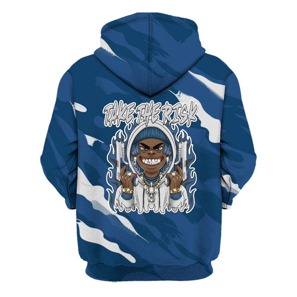 Hoodie To Match High OG Midnight Navy 1s - Take The Risk Colored All Over Print