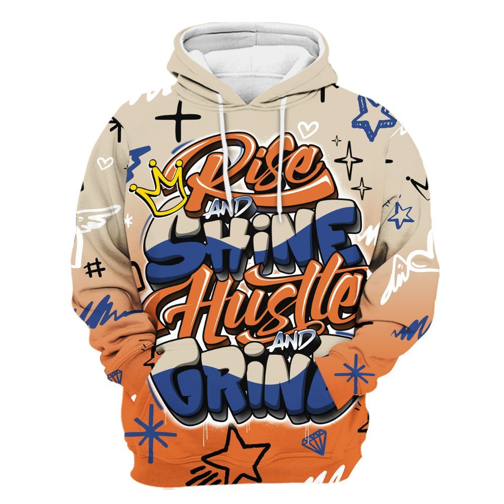 Hoodie To Match Air Max 90 Rattan Birch - Rise Shine Hustle Grind All Over Print