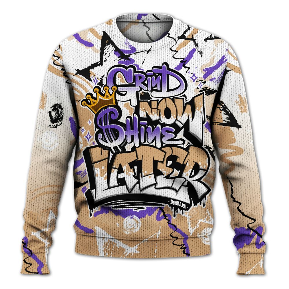 Knitted Sweater To Match SE Afrobeats 7s - Grind Shine Later Drip
