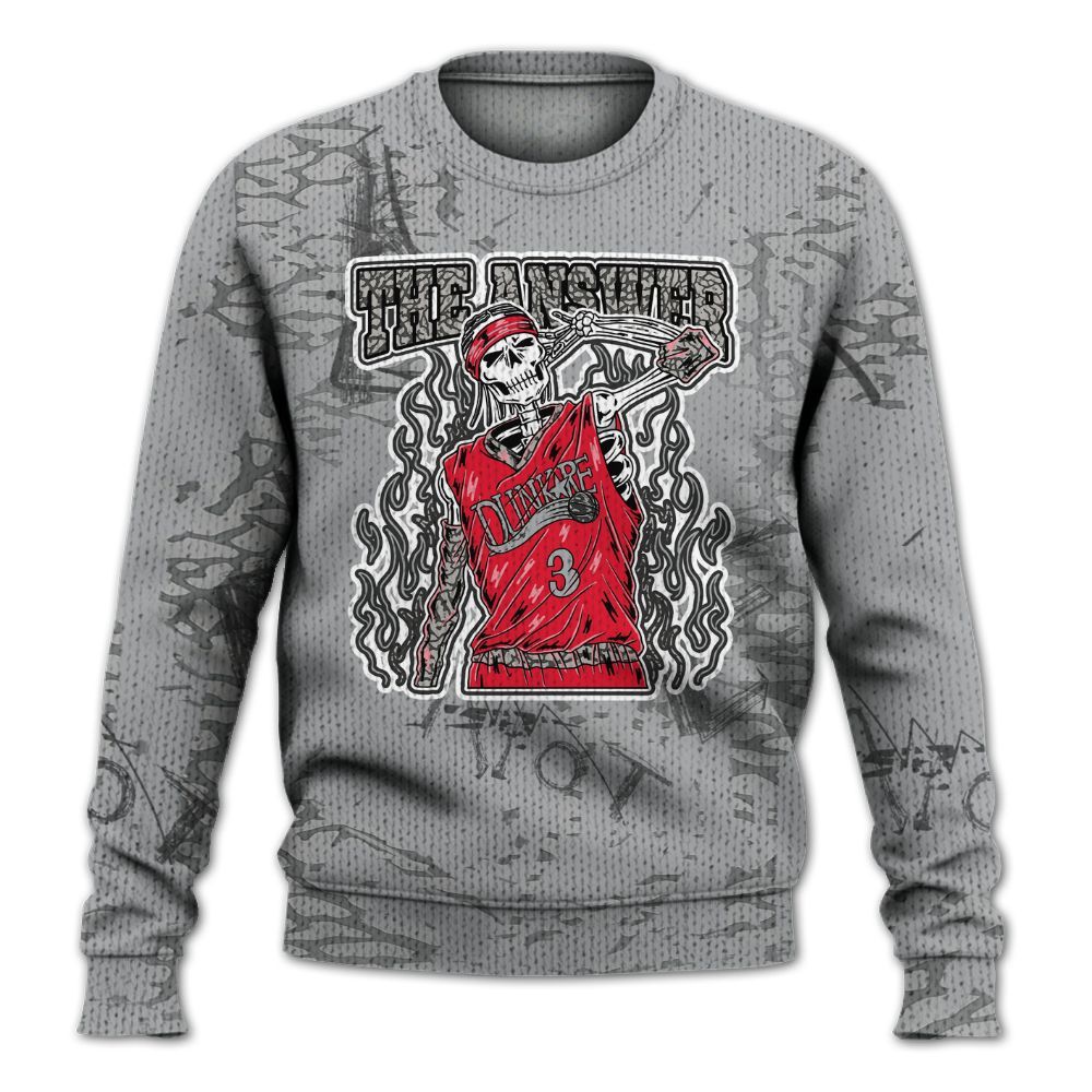 Knitted Sweater To Match Black Cement 3s - Allen Answer Skeleton Messyz