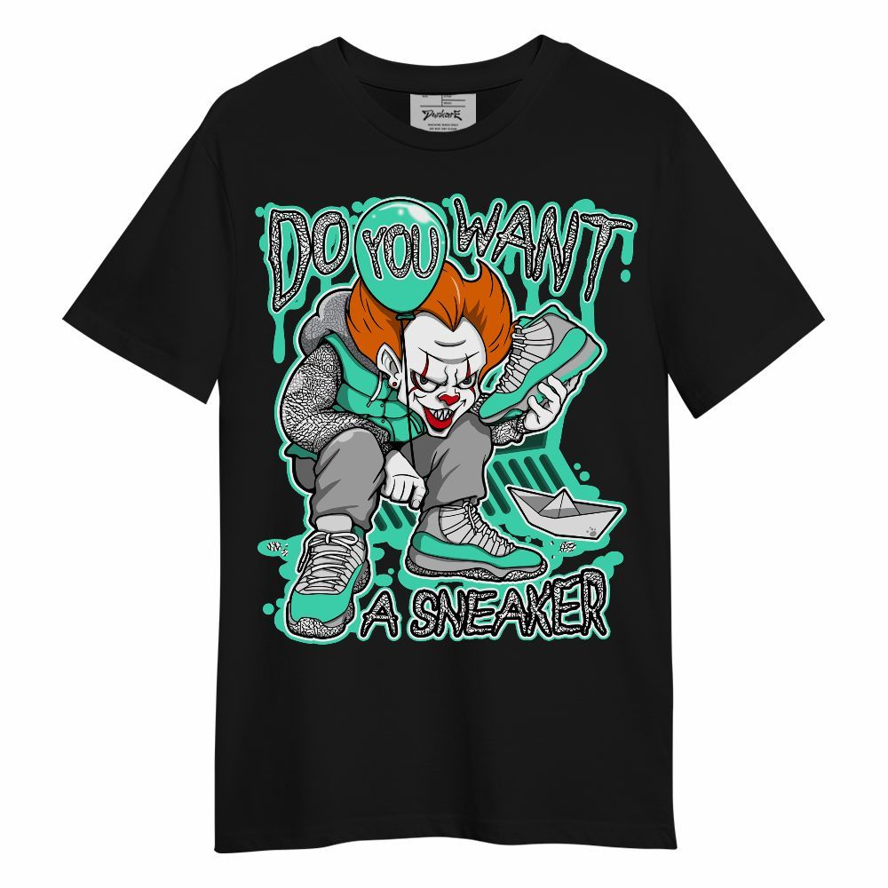 Shirt To Match Black Green Glow 3s - Clown Scary Sneakers Halloween Graphic Unisex Shirt