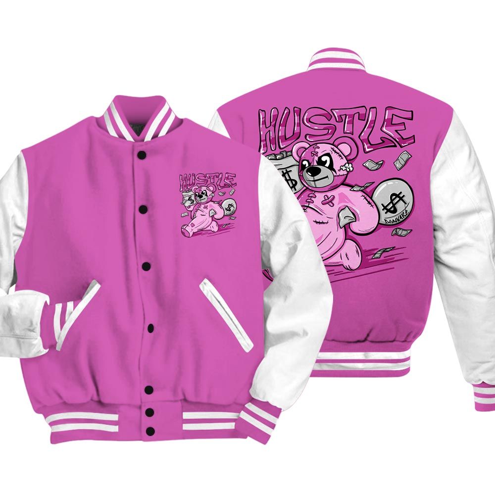 Varsity Jacket To Match Hyper Violet 4s Vasity Jacket - Hustles Bear Vasity Jacket Unisex