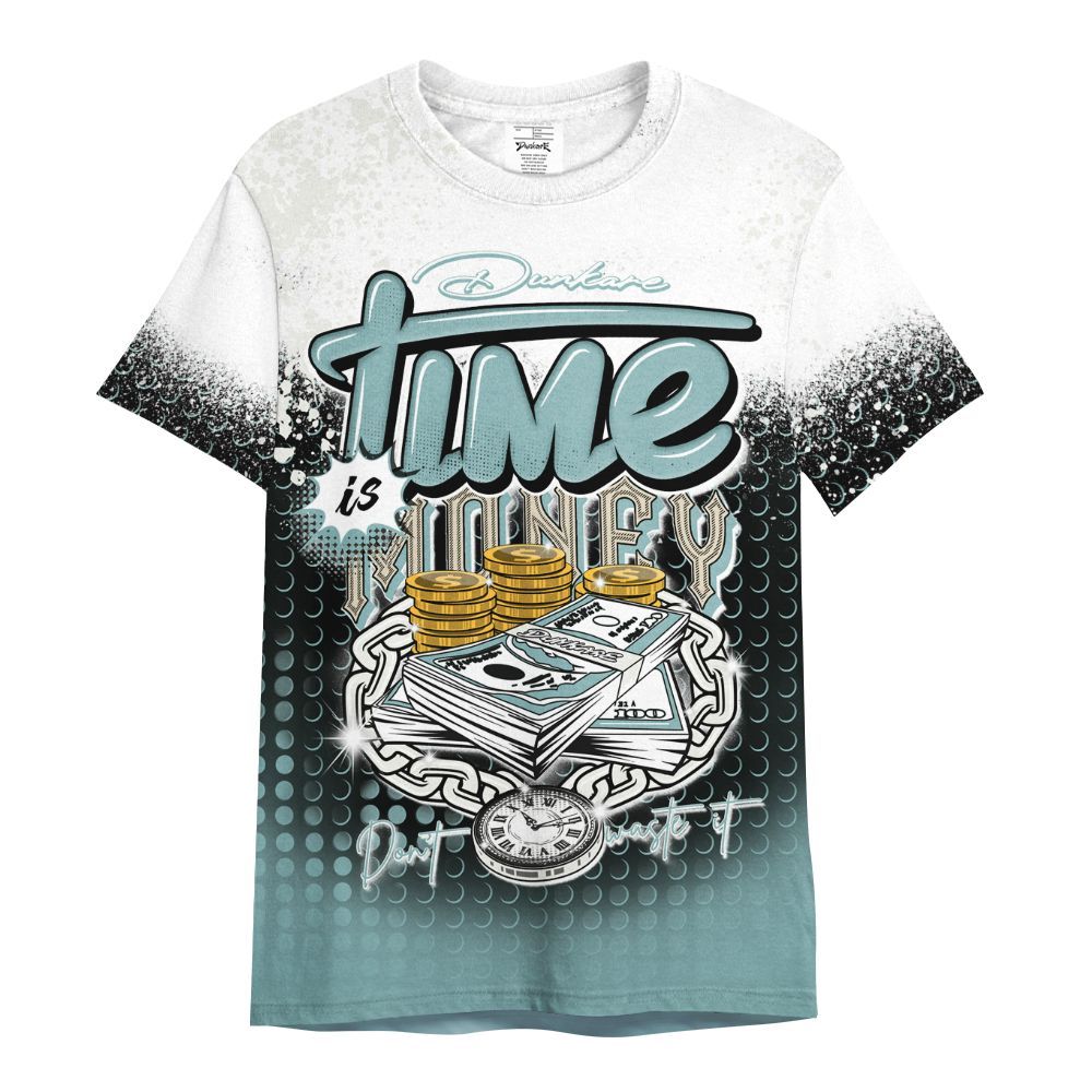Shirt To Match Dunk Low Glacier Blue Pale Ivory - Halftone Time Is Money All Over Print