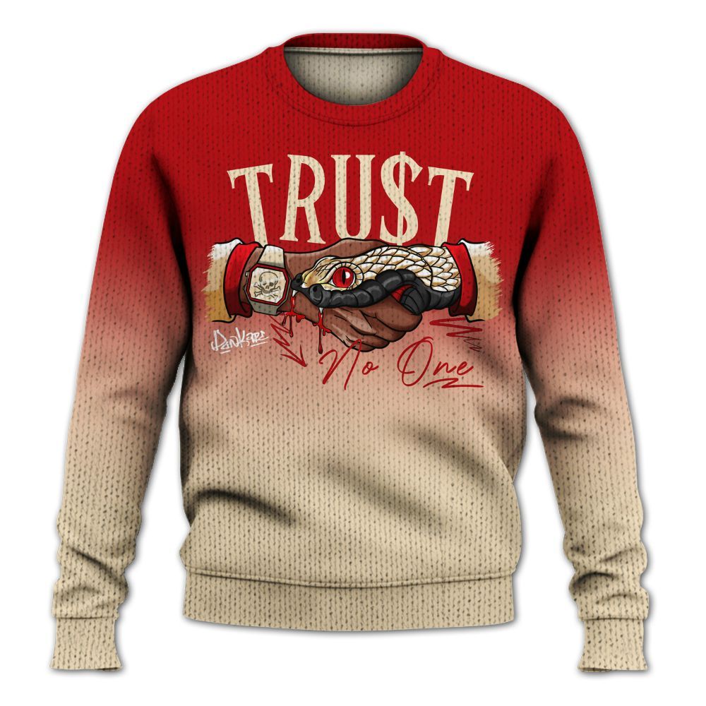 Knitted Sweater To Match Dunk Low Strawberry Waffle - Snake Trust No One Drip