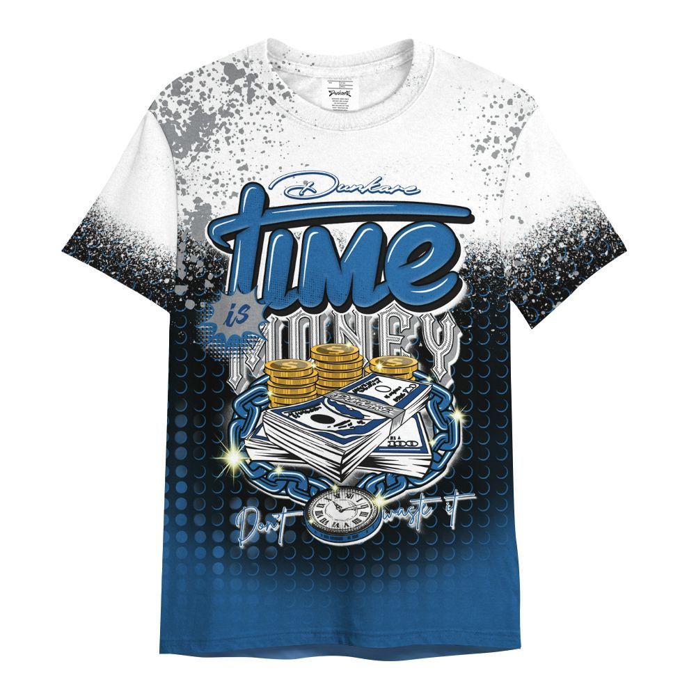 Shirt To Match French Blue 13s - Halftone Time Is Money All Over Print