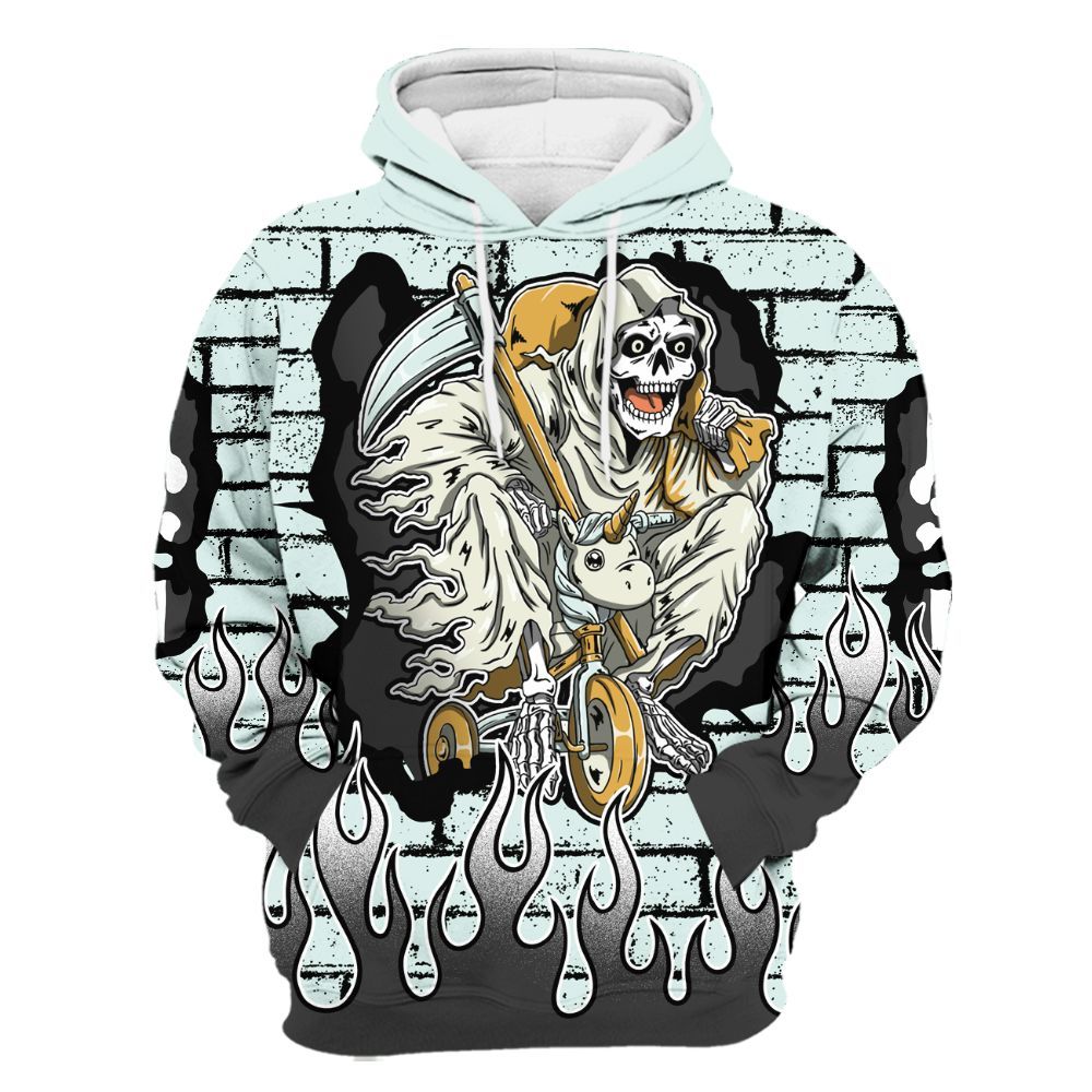 Hoodie To Match Pure Platinum 4s - Self Make Skeleton Crashed All Over Print