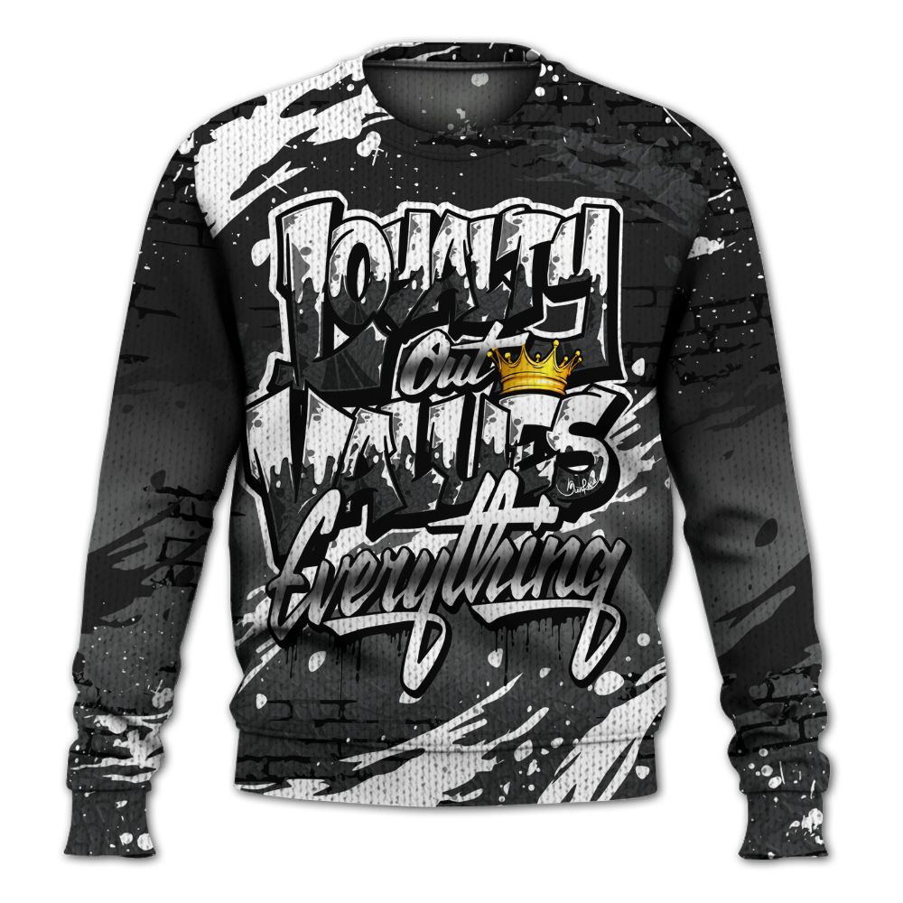 Knitted Sweater To Match Black Cat 3s - Values Of Loyalty Drip