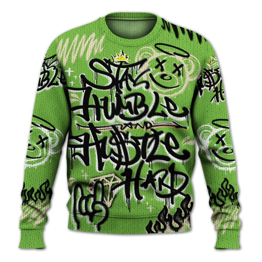 Knitted Sweater To Match Air Max Waffle SP Action Green - Humble Drip Streetwear Graffity
