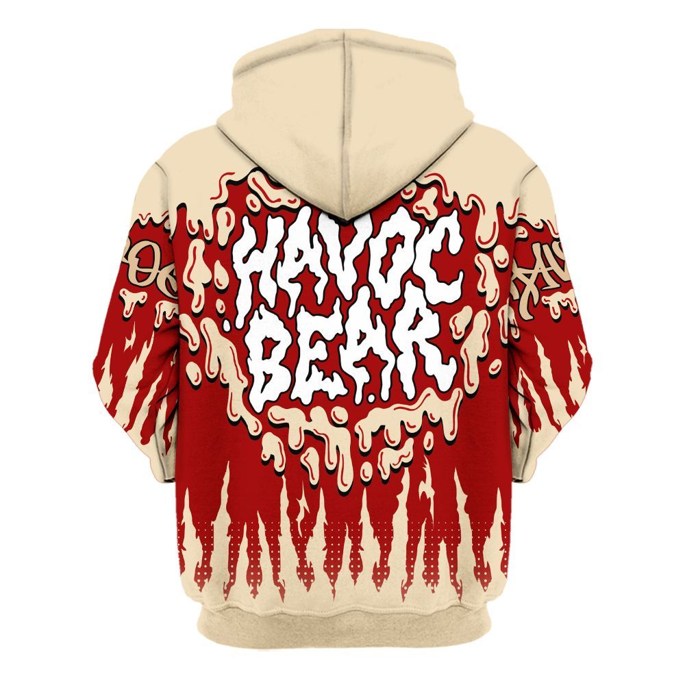 Hoodie To Match Dunk Low Strawberry Waffle - Havok Bear Dripping All Over Print