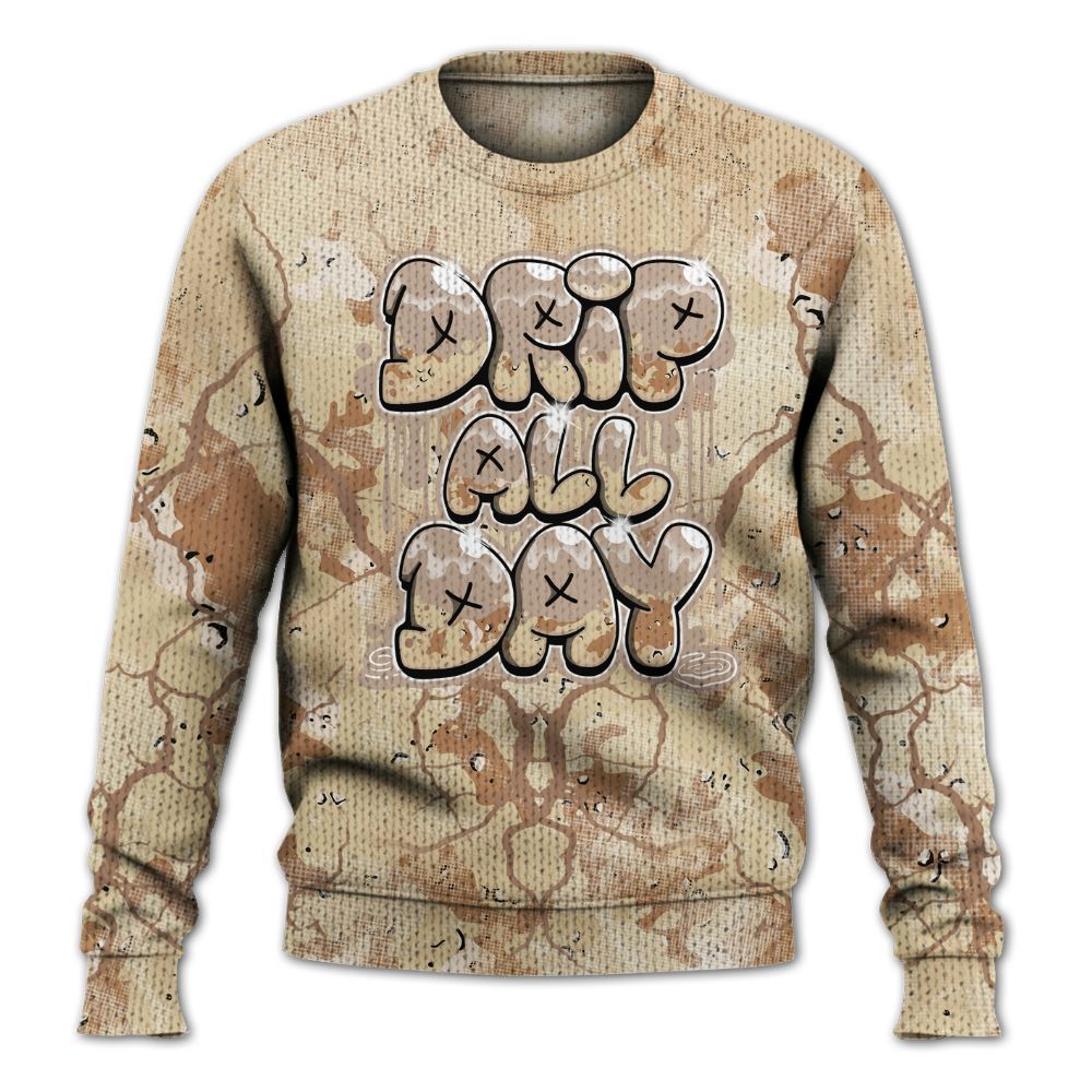 Knitted Sweater To Match Desert Camo 3s - DRIPPIN Days Graphic Halloween