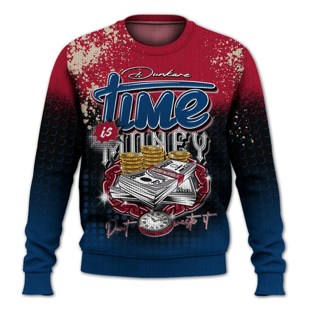 Sweater To Match Rare Air 4s - Time Is Money Halftone Graphic