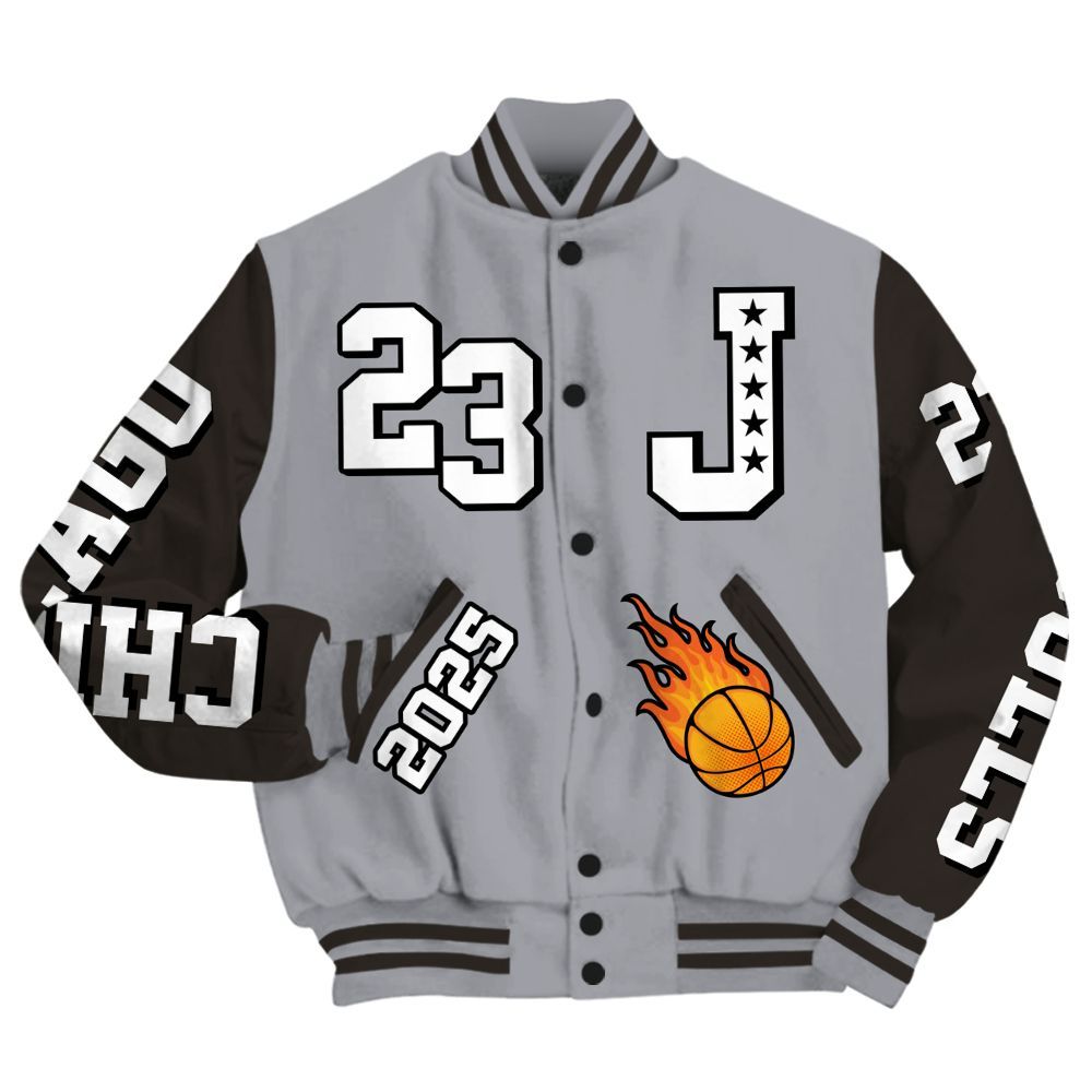Varsity Jacket To Match Baroque Brown 12s - Chicago 23 Basketball All Over Print