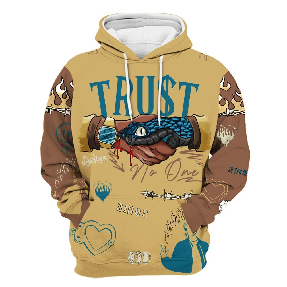 Hoodie To Match Retro Cacao Wow 4s - Snake Trust No One All Over Print